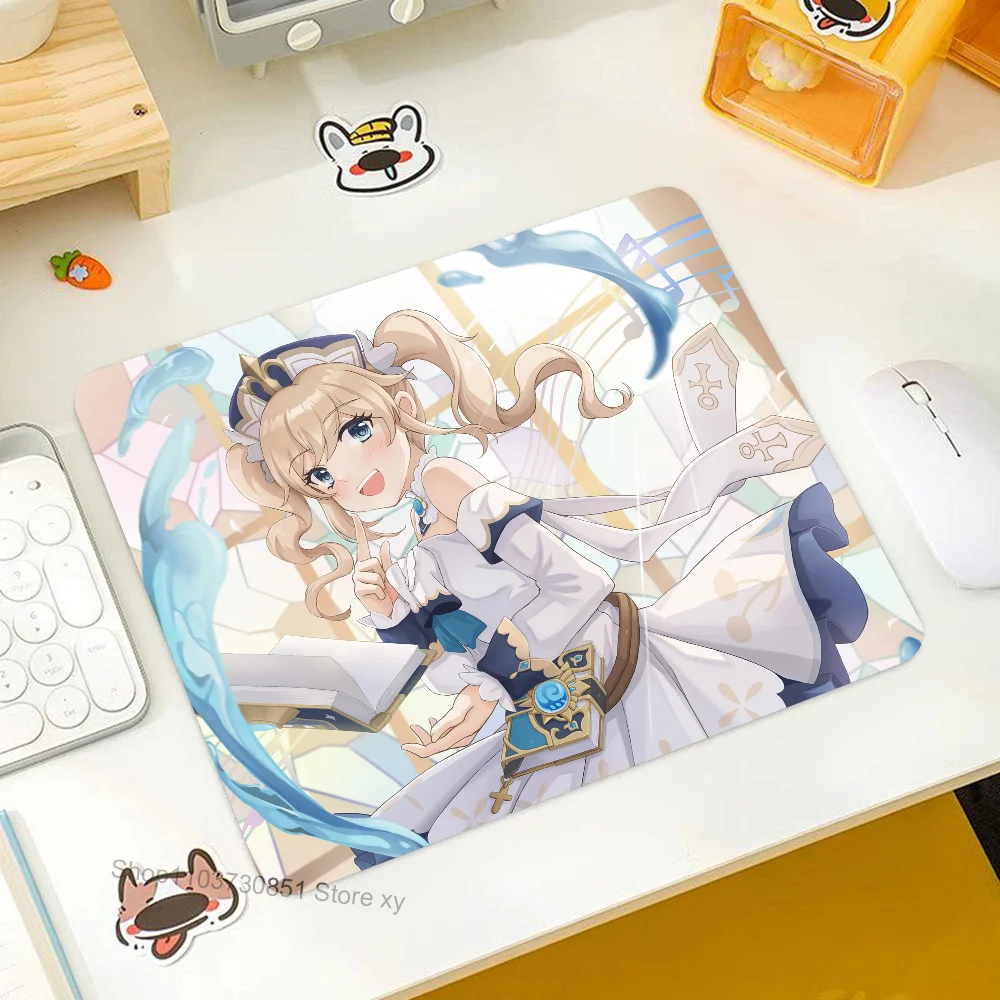 

Barbara Pegg Genshin Impact Mousepad RGB Small Size Gaming Mouse Pad With LED Light Desk Mat Super Smooth Non-slip Rubber Bottom