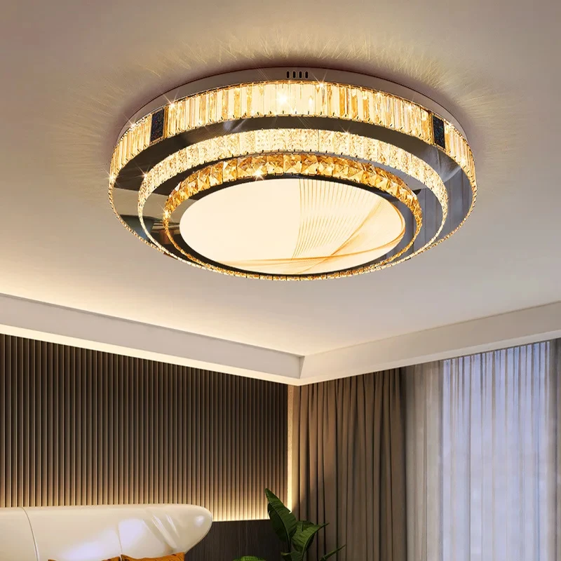 

Stainless Steel Luxury Ceiling Chandelier Gold Modern Led Lights Home Decor K9 Crystal Lustre for Living Room Bedroom GS233B