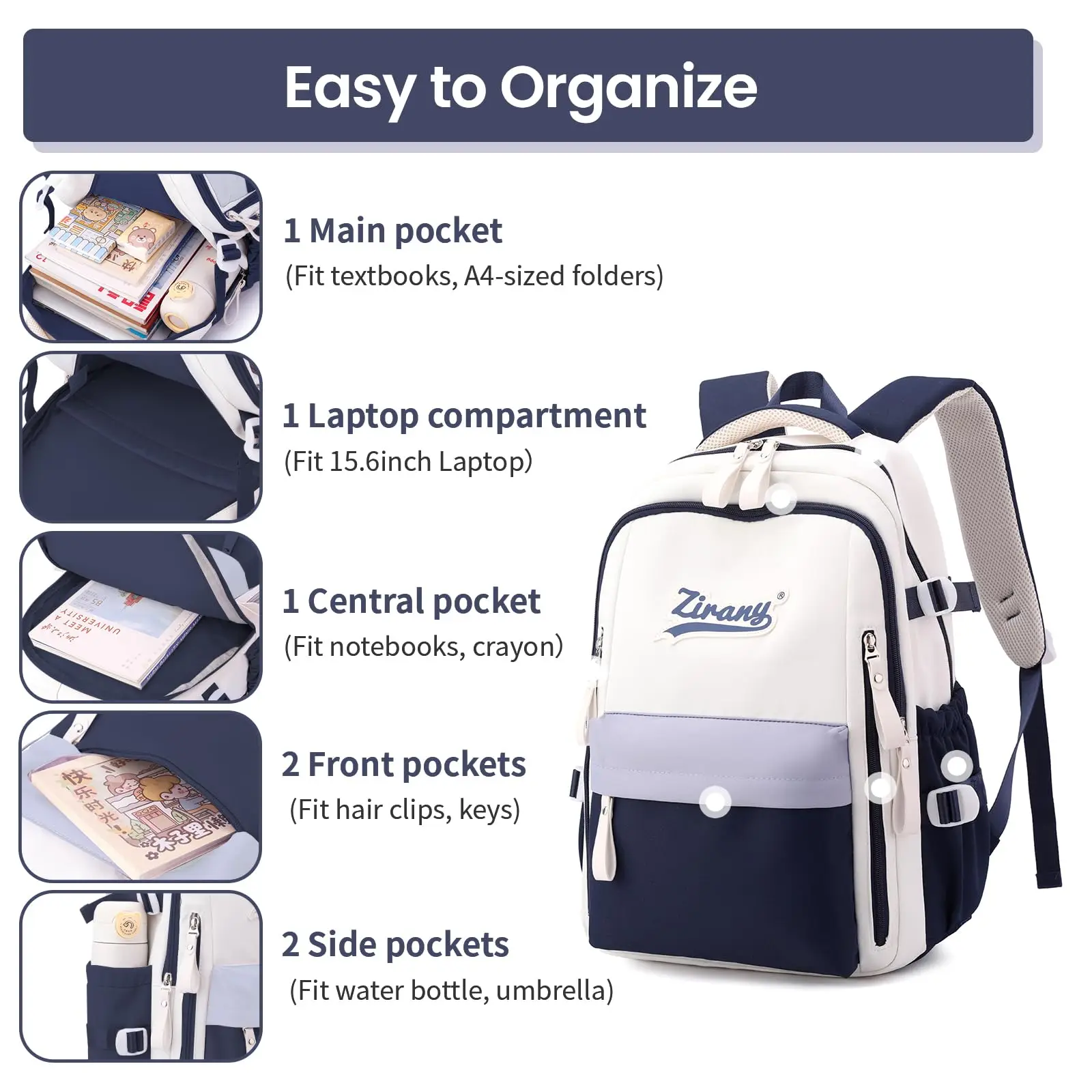 Mochila escolar de nylon grande para meninas, bolsa de viagem para adolescentes, bolsa casual para crianças de 9 a 16 anos