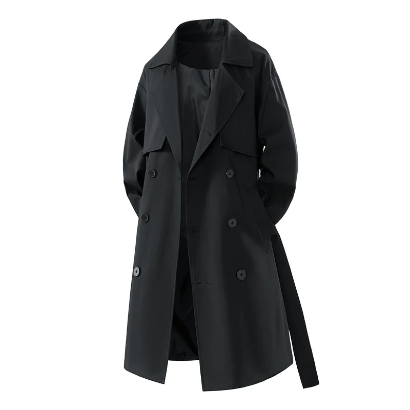 

Trench Coats Olive Mens Cargo Waterproof Daily Unisex Fashion Velvet Inner Western Oversized Cotton Retro Comfort Streetwear Ins