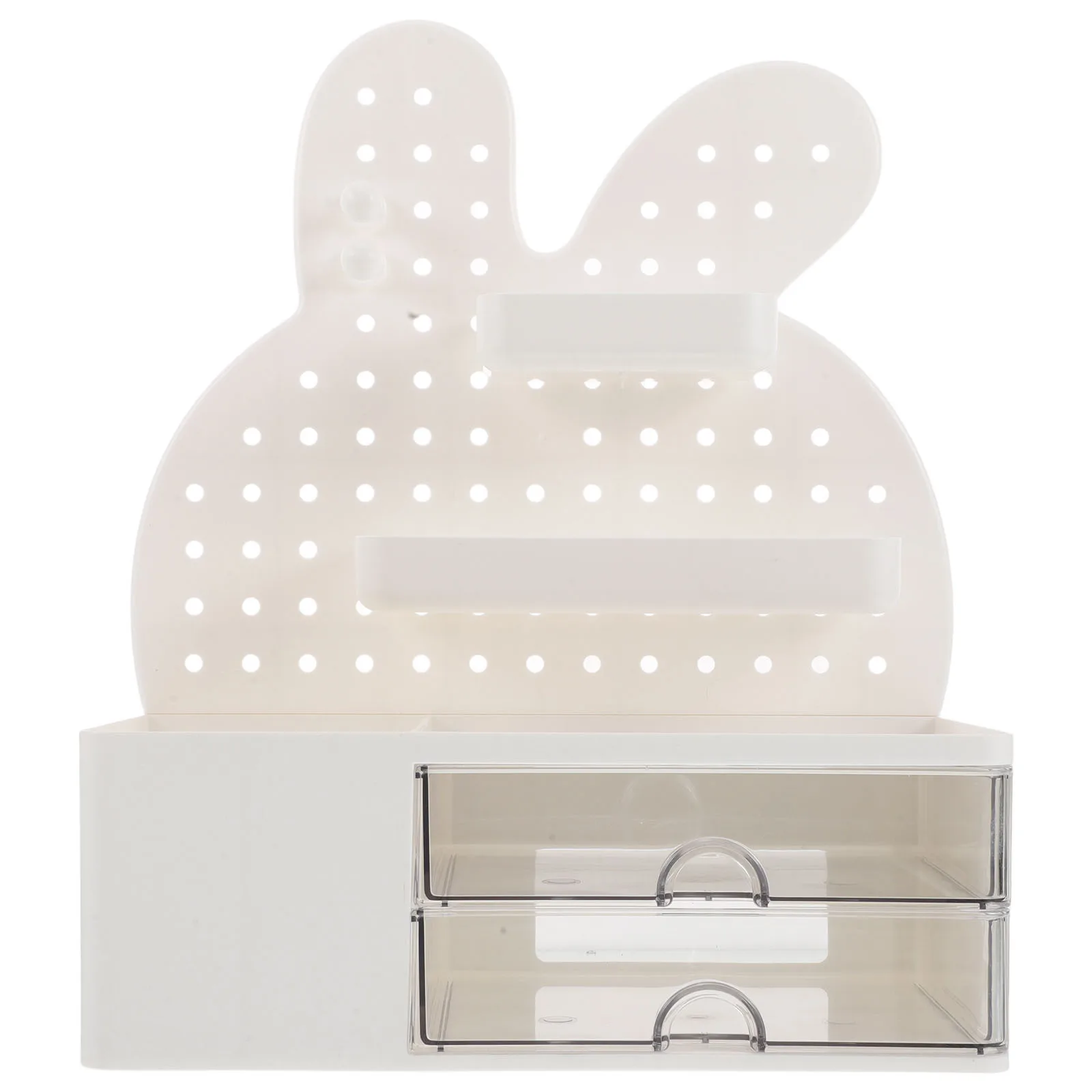 

Bunny Shaped Desk Organizer Pegboard Drawers Storage Rack Shelf Pen Drawer Box Office Supplies Stationery Pegboard Storage Rack