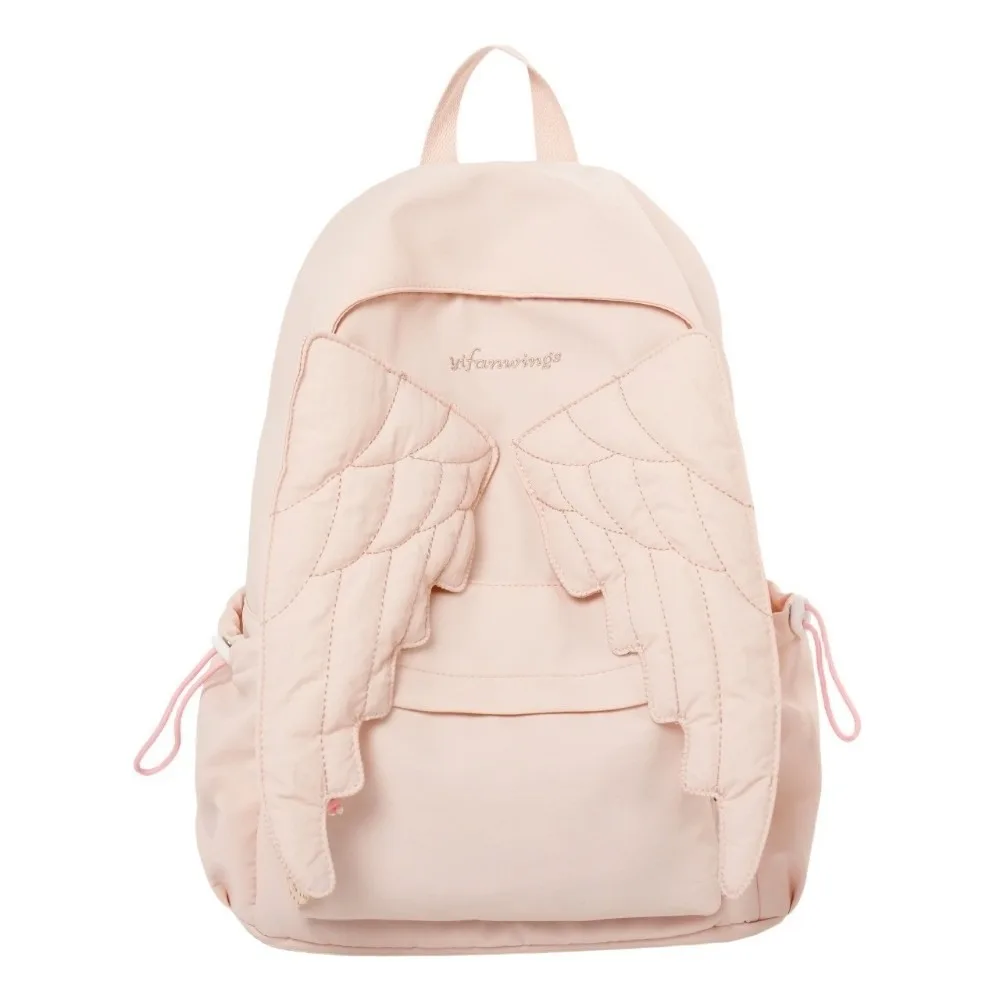 Laptop Bag Solid Color Wing Backpack Jk Y2k Nylon Backpack Harajuku Lightweight Students School Bag Student