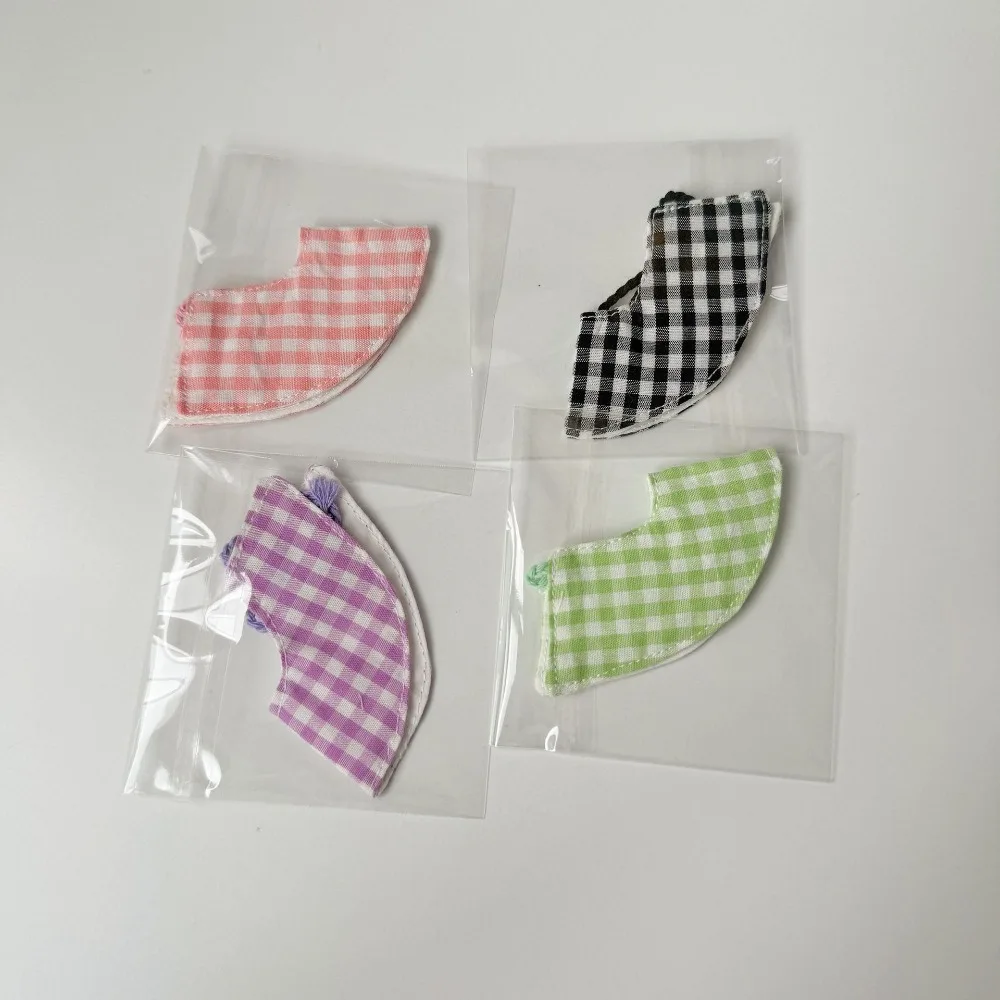 10~15cm Doll Clothes Checkered Cotton Stuffed Doll Doll Costumes Macaron Outfit Checkered Cloak for 10~15cm Doll