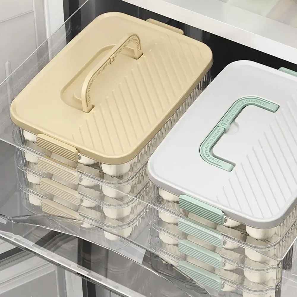 Plastic Frozen Dumpling Storage Box Multi-layer Fresh-keeping Wonton Storage Box Quick Freezing with Lid Dumpling Box