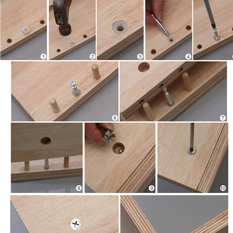 3-in-1 Punching Positioner Woodworking Drill Drawer Punching Positioner Adjustable Drilling Woodworking Tool Multi Row Puncher