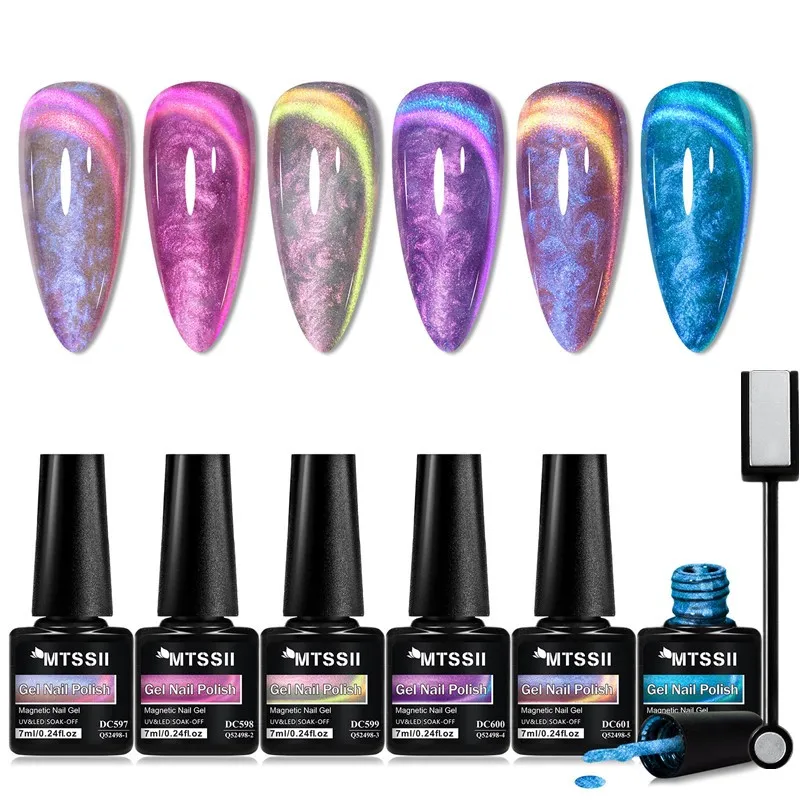 

7pcs Auroras Shell Thread Cat Magnetic Gel Nail Polish Set Thread Shell Semi Permanent Soak Off UV Gel Varnish DIY Nail Supplies