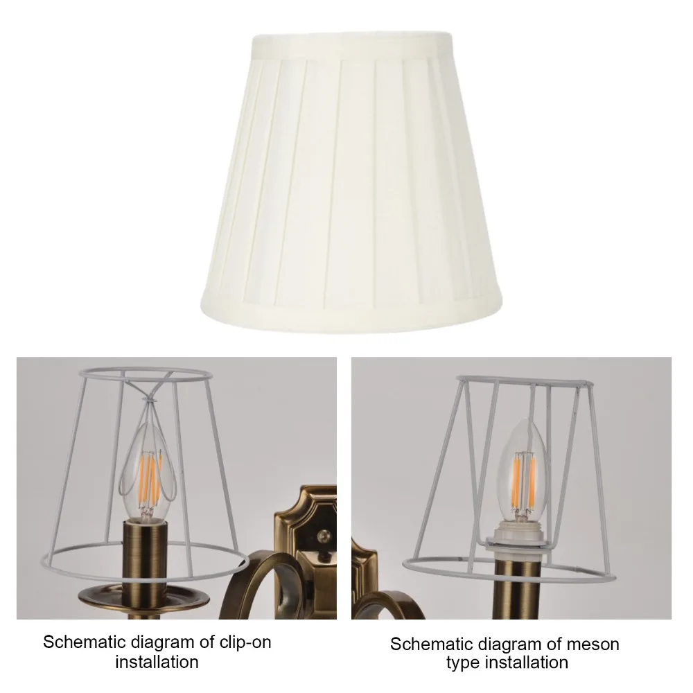 3PCS Simple Fabric Lampshade Clip On Design 5.1 inch Height Lamp Cover Wall Lamp Shade Indoor Lamp