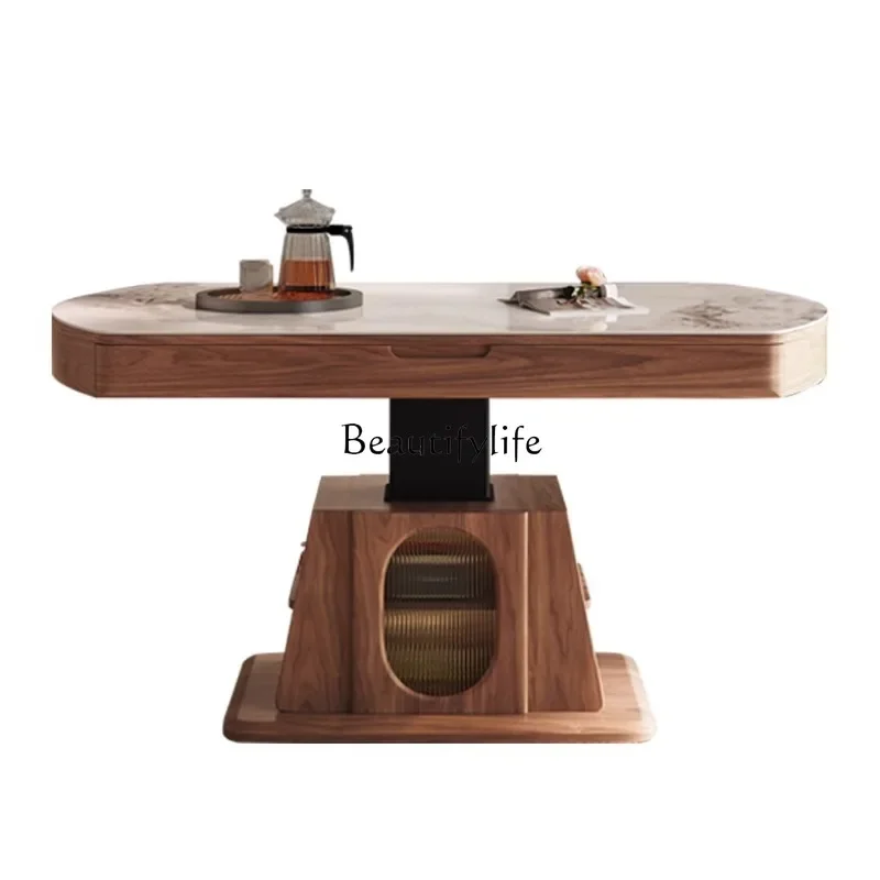 

LJY*Intelligent lifting rock slab coffee table dining table dual-purpose