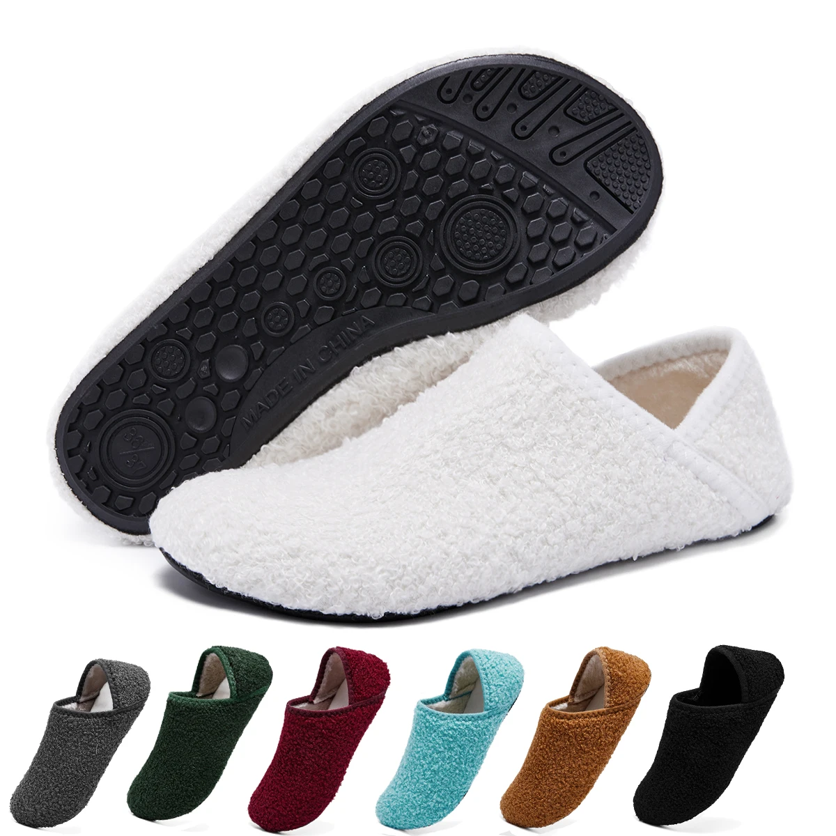 

New Fashion Winter Soft Sole Mens Indoor Floor Non-slip Slides Bedroom Mule Warm Plush Slippers Male Home Casual Cotton Shoes