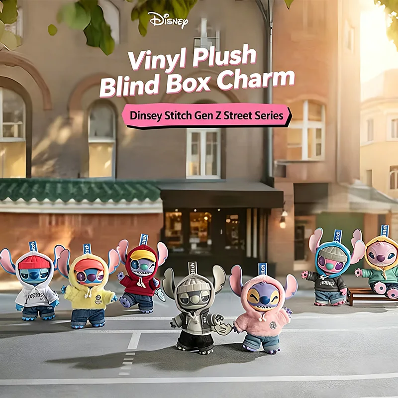 Official Stitch GenZ Street Series Vinyl Plush Blind Box Movable Limbs Pendant Keychain Random Style Surprise