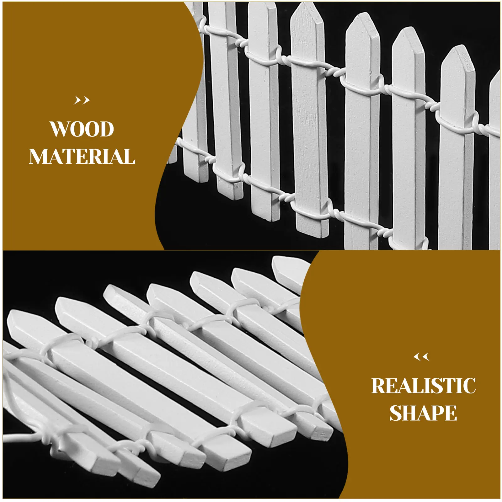 

2Sets 5Cm Wooden Mini Fence for Fairy Garden Dollhouse Christmas Tree Decor Miniature Landscape Sand Table Picket Fence DIY