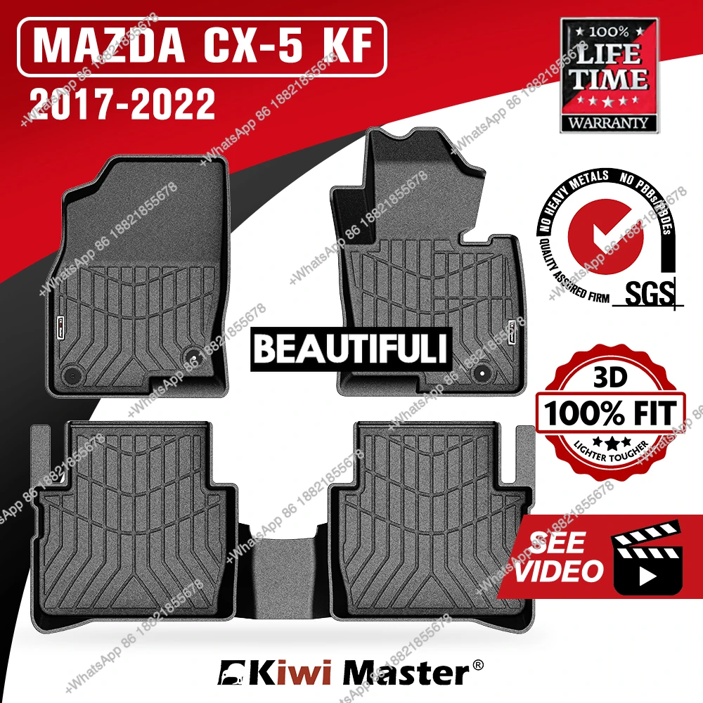 ZAIQU KIWI MASTER All Weather 3D TPE Car Wash Floor Mats for   CX-5 KF 2017-2020