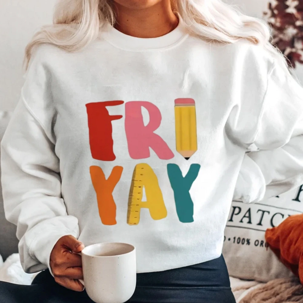 Roupas femininas gráfico moda rua harajuku estilo solto moletom colorido carta padrão design macio e respirável