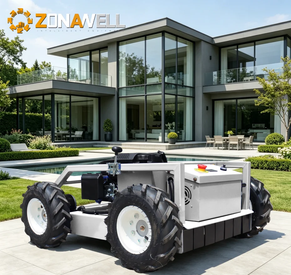 

Customized Small 4WD Robot Lawn Mower with Remote Control 500mm Cutting Width Easy Operation Lawn Care Equipment