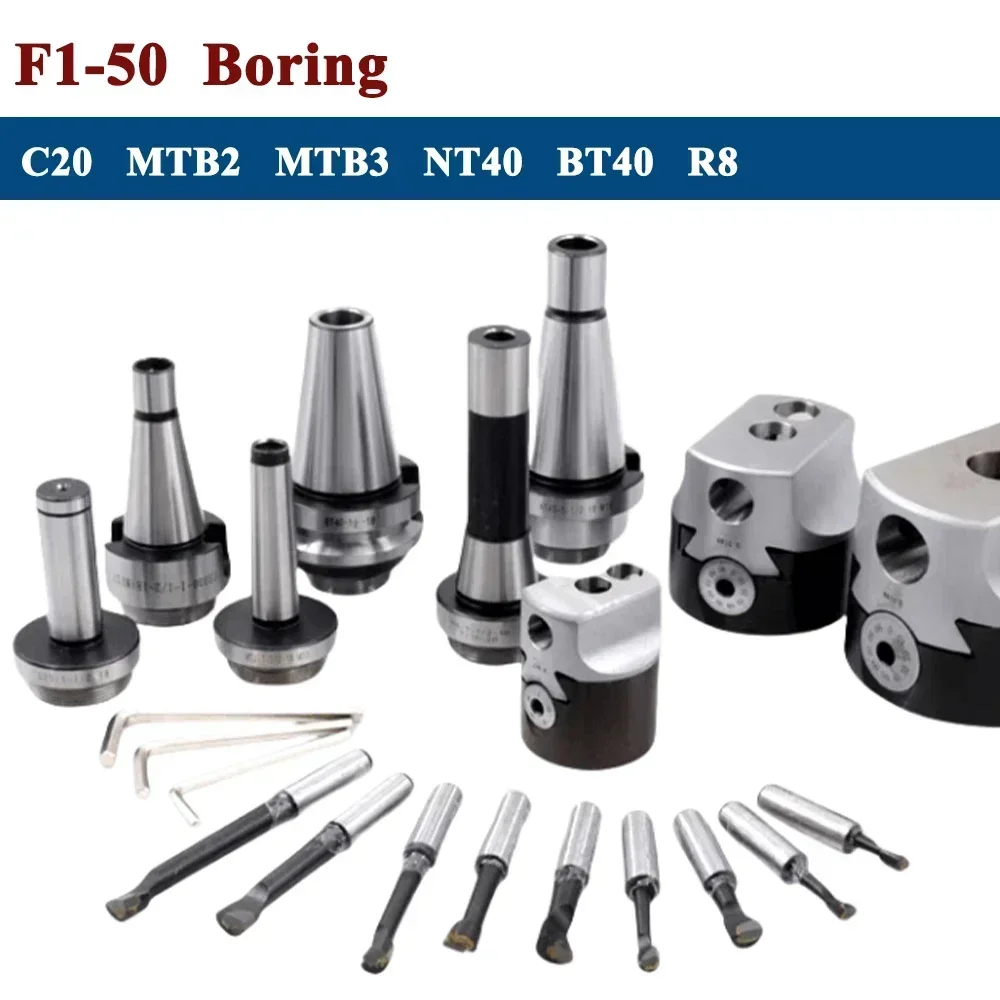 

Расточная головка типа F1, 2/3/4 дюйма, 50/75/100 мм, Тип F1, 12/18/25 мм, токарный станок, Расточная штанга, фрезерный держатель C20 C25 MT2 MT3 MT4 BT40 NT30 NT40 R8