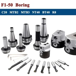 F1 2/3/4 inch 50/75/100mm F1 Type Boring Head 12/18/25mm Lathe Boring Bar Milling Holder C20 C25 MT2 MT3 MT4 BT40 NT30 NT40 R8