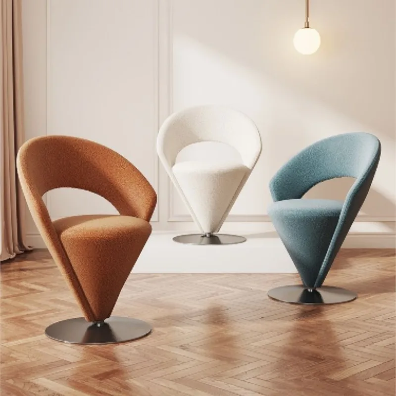 Italienischer Luxus-Einzelsessel, Hochwertiger Designer-Stuhl für Mädchen, Konischer Drehhocker für Prinzessinnen
