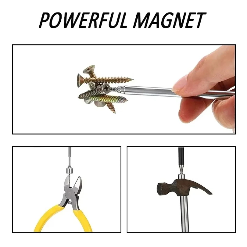 Mini Portable Telescopic Magnetic Pen Handheld Magnet Pick Up Tool Adjustable Pickup Rod Stick Picking Up Screws Nut Bolt