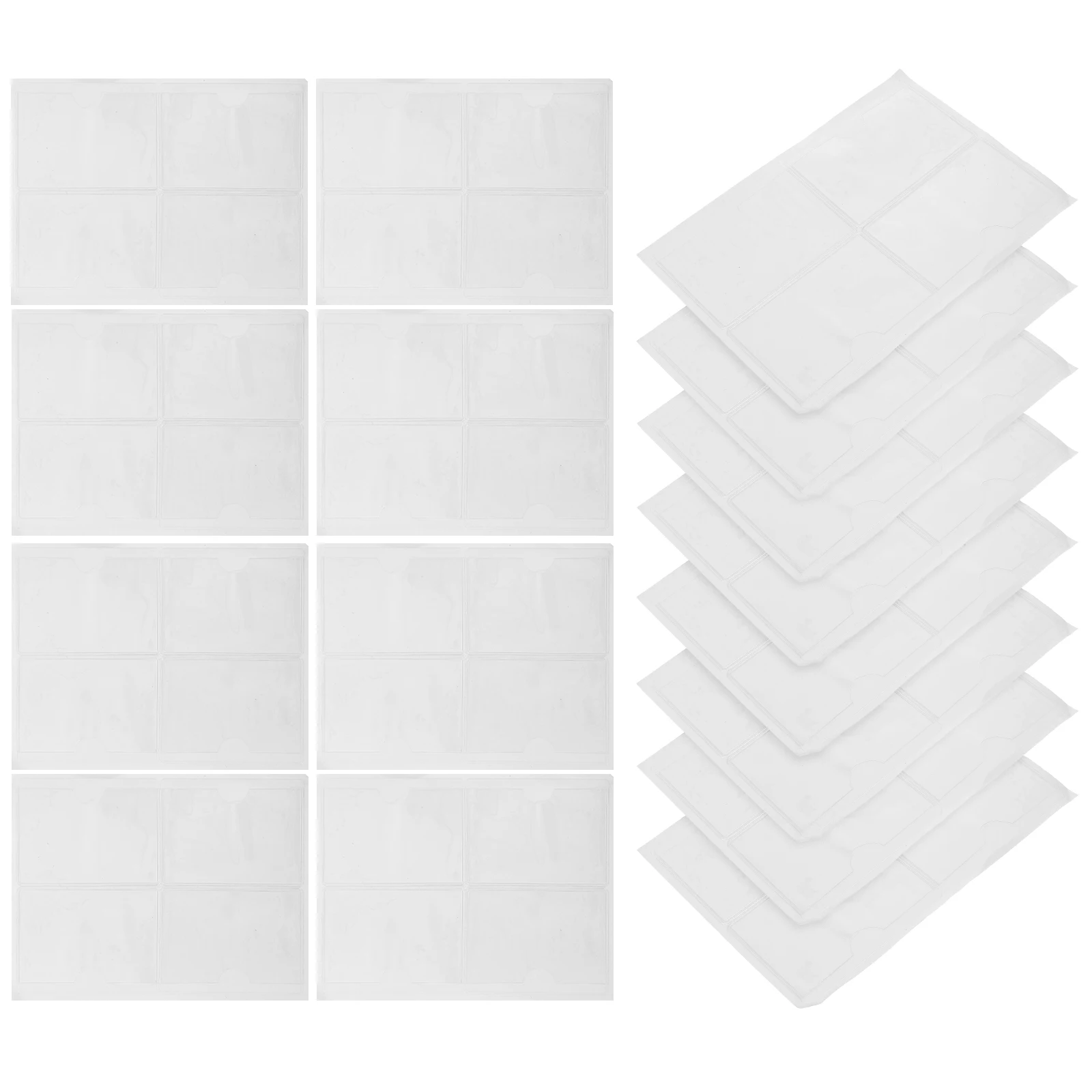 

100 Self Adhesive Card Sleeves 6x8 5cm Transparent PVC Business Card Holders Library Pockets Clear Sticker Bags Plastic