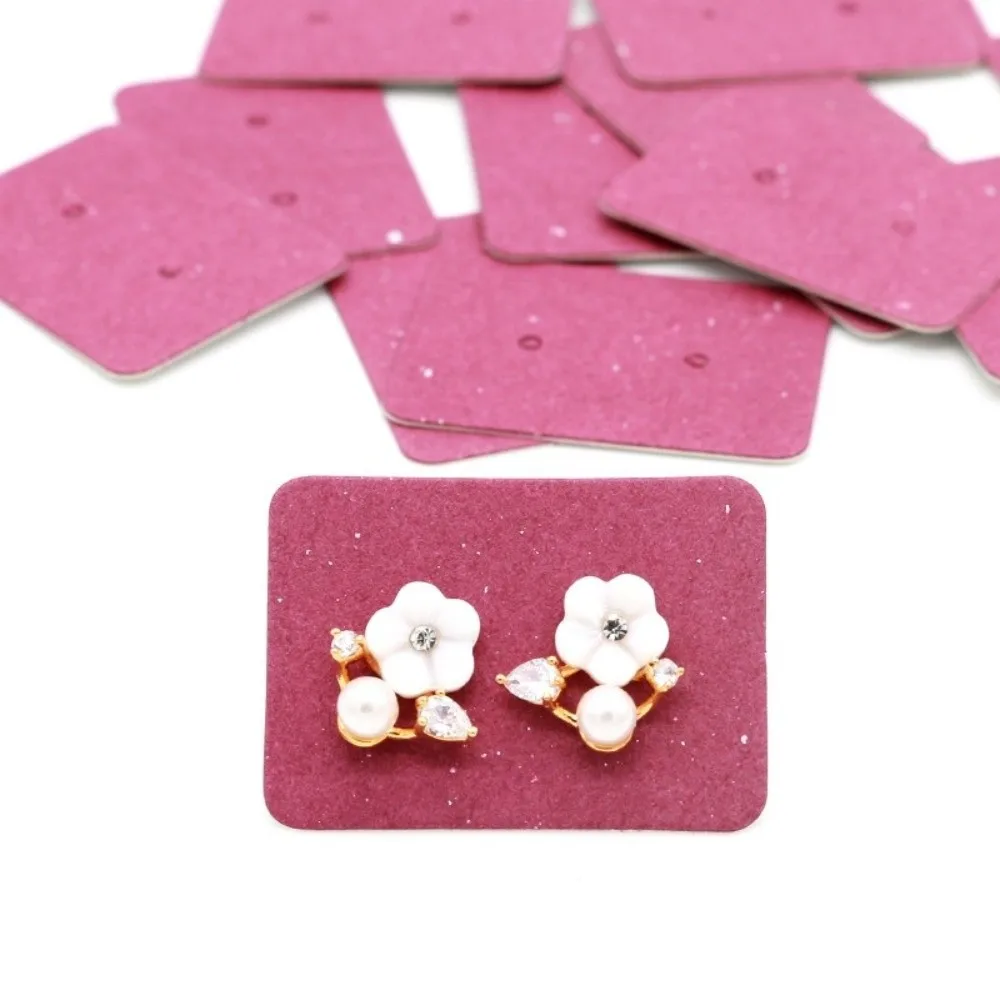 100pcs 3.5x2.5cm Stud Earring Display Holders Paperboard Hang Hole Design Earring Cards For Packaging Jewelry Display Holders