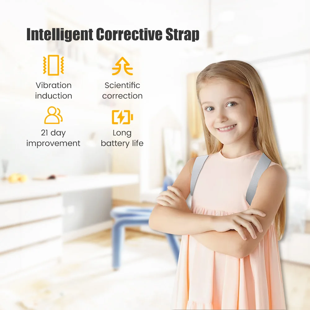 Intelligent Posture Corrector Adjustable Back Brace Support Belt Sensor Vibration Reminder Smart Posture Student Adults Children