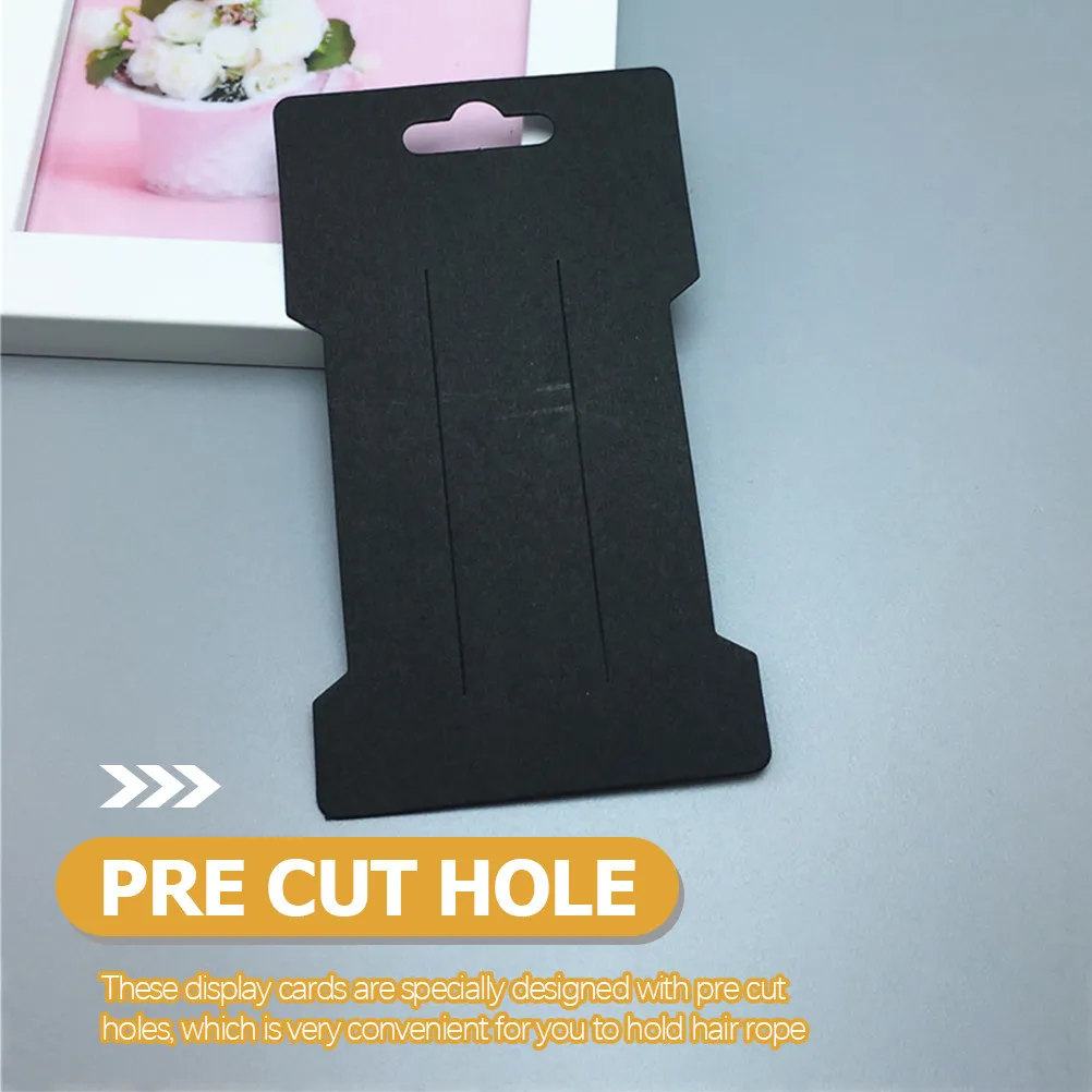 300Sheets Eco-Friendly Kraft Paper Hair Tie Holder Cards Pre-Punched for Easy Display of Hair Bows Clips Jewelry Accessories