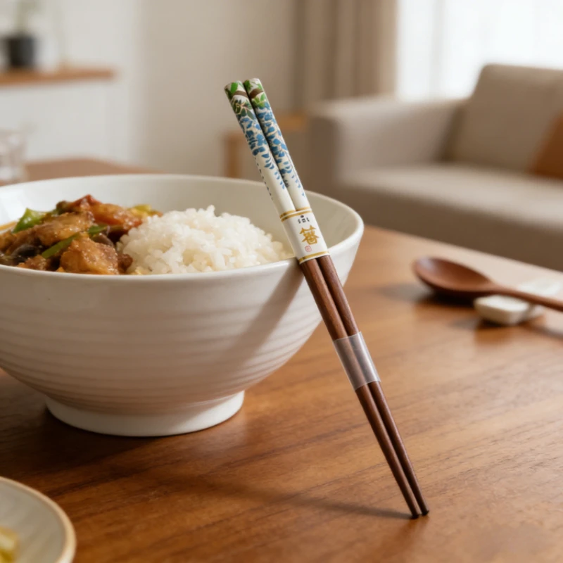 New Japanese Imported Natural Solid Wood Chopsticks Japanese Style Tableware Set Heat Resistant Non Slip Chopsticks for Home Use