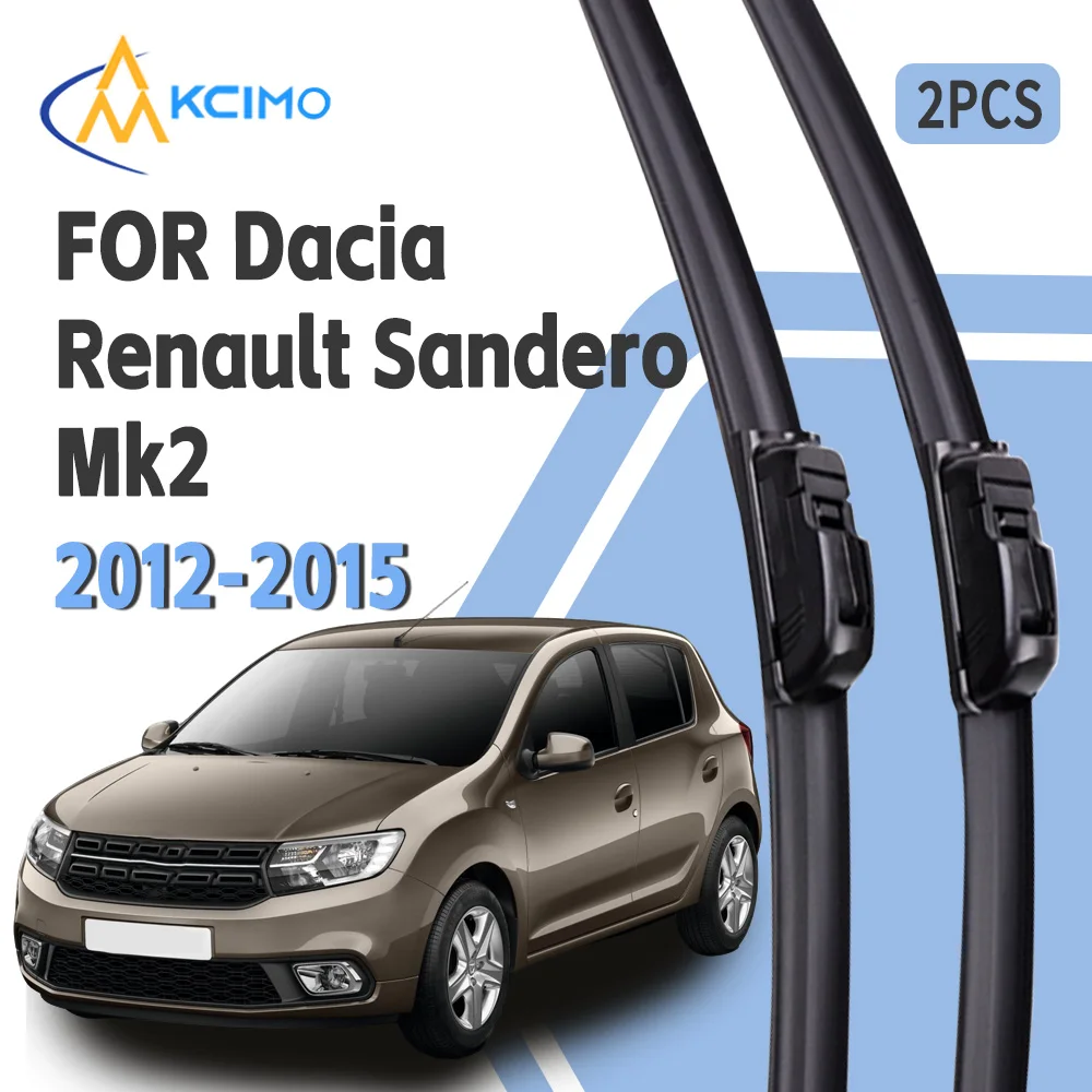 

For Dacia Renault Sandero Mk2 2012-2015 U Type Wiper Blades Soft Rubber High Clear Easy Installation All Seasons Car Windshield