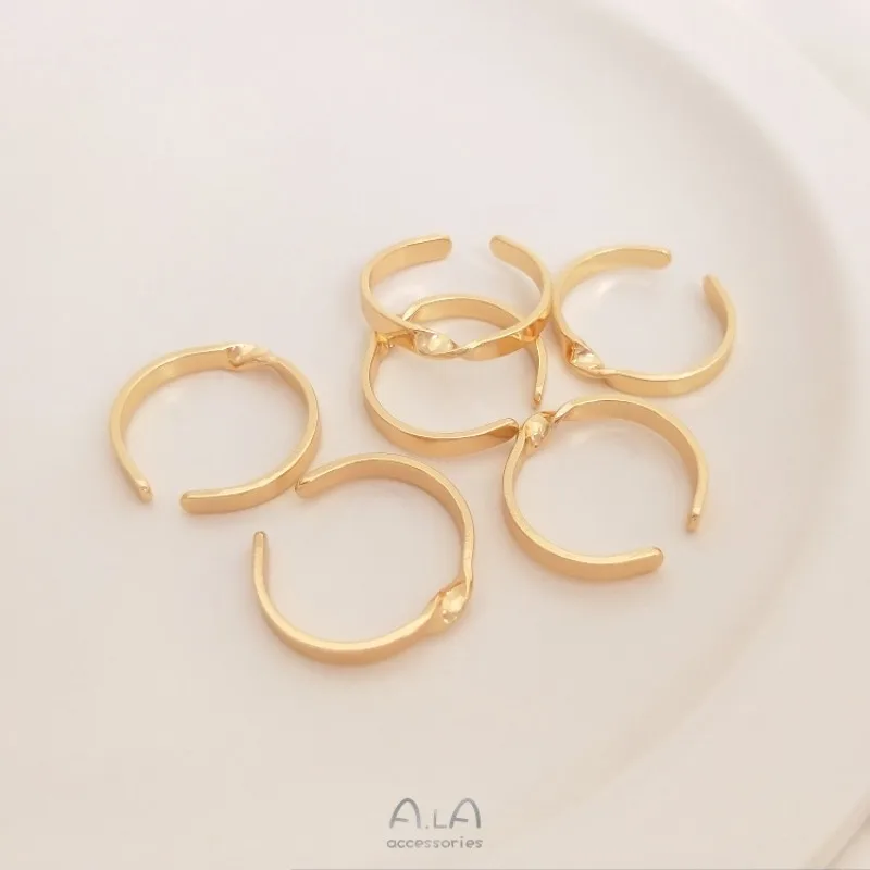Open Twist Ring 14K Gold Color Ring DIY Winding Handmade Ring Holder Jewelry Handmade Material Accessories