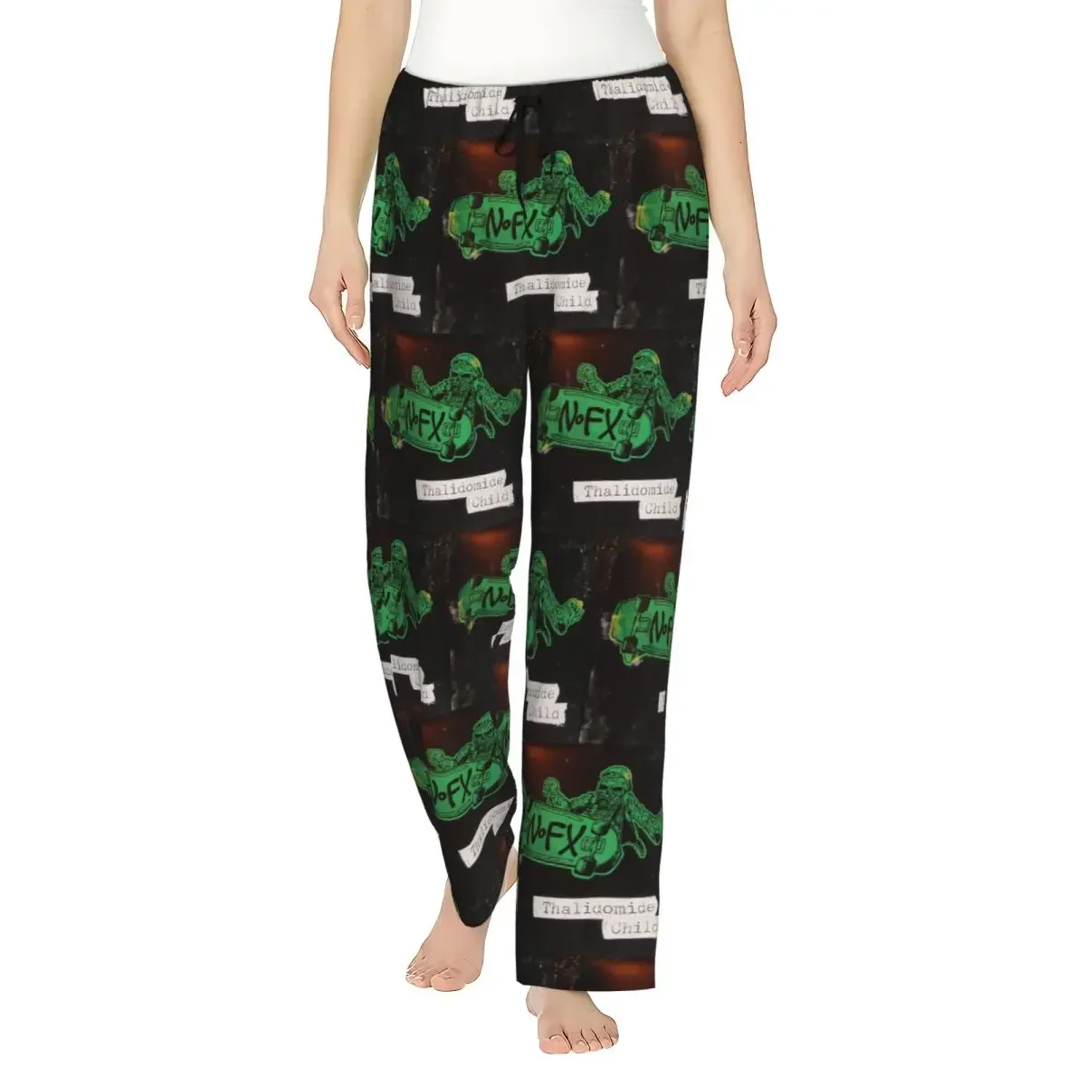 

Custom Nofx Band Final Tour Skull Women Pajama Pants Lounge Sleep Sleepwear Bottoms with Pockets