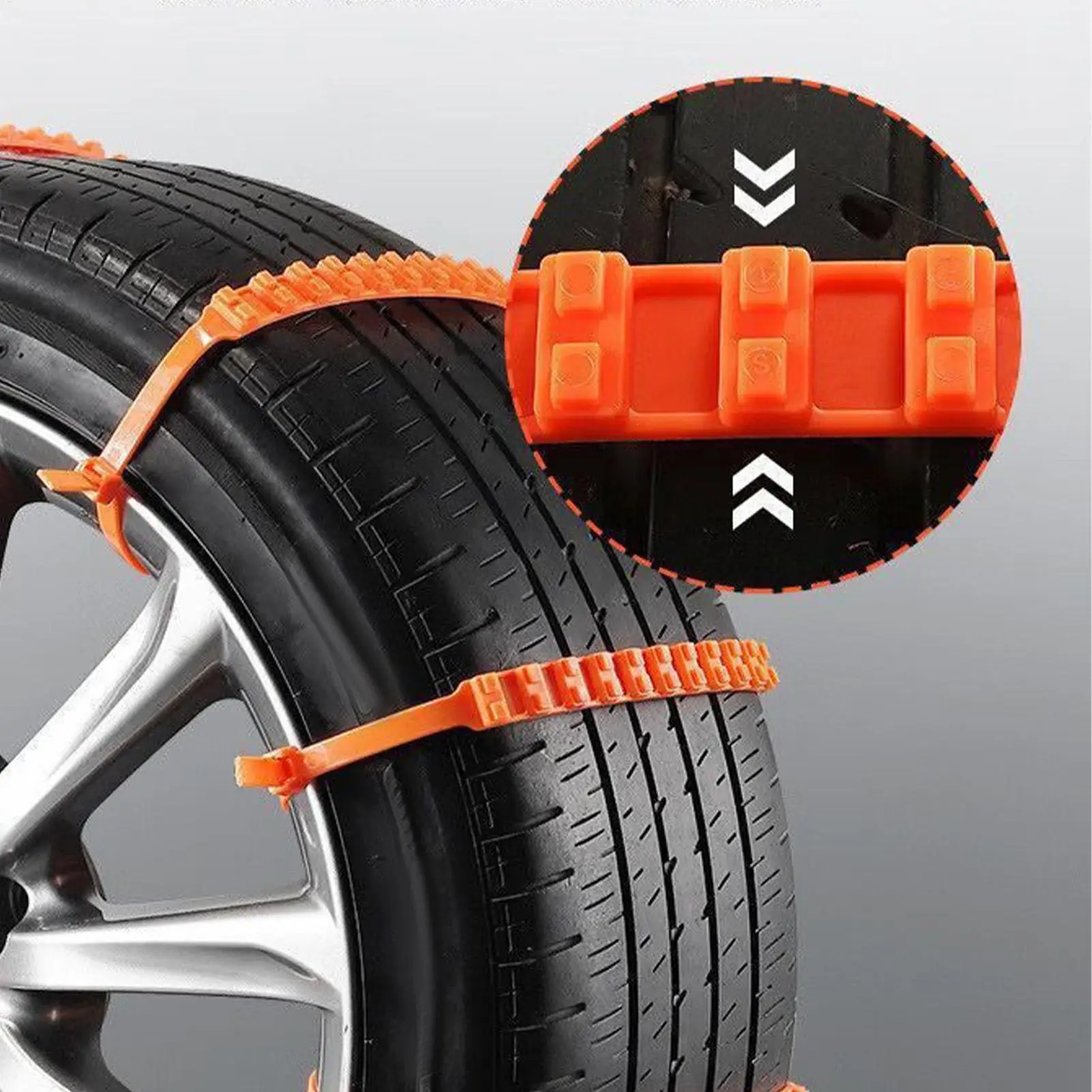 Tire Snow Chains 10 Piece Anti Slip Zip Ties Quick Install Emergency Traction for Sedan SUV Truck Winter Snow Driving Safety