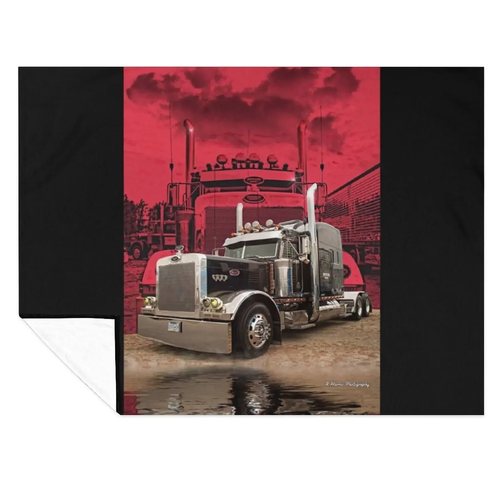 

Peterbilt with Red Peterbilt background Throw Blanket Giant Sofa Sofa Quilt Hair Fashion Sofas Blankets