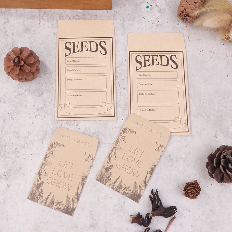 50 Pcs Seed Envelopes Bulk Seed Packets Envelopes Self Adhesive Small Paper Coin Envelopes Resealable Seed