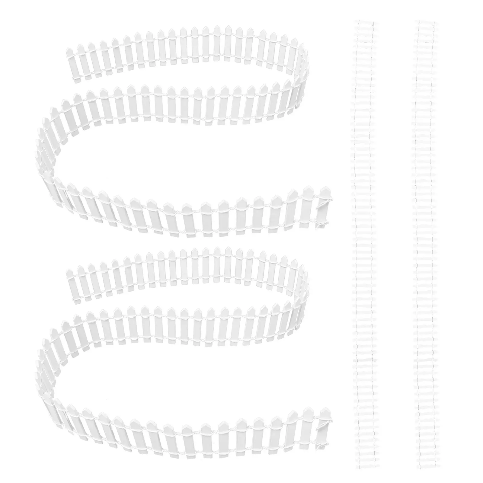 

4Pcs Weather Resistant White Miniature Garden Fence Plastic Picket Border for Fairy Gardens Bonsai Terrariums Indoor Outdoor