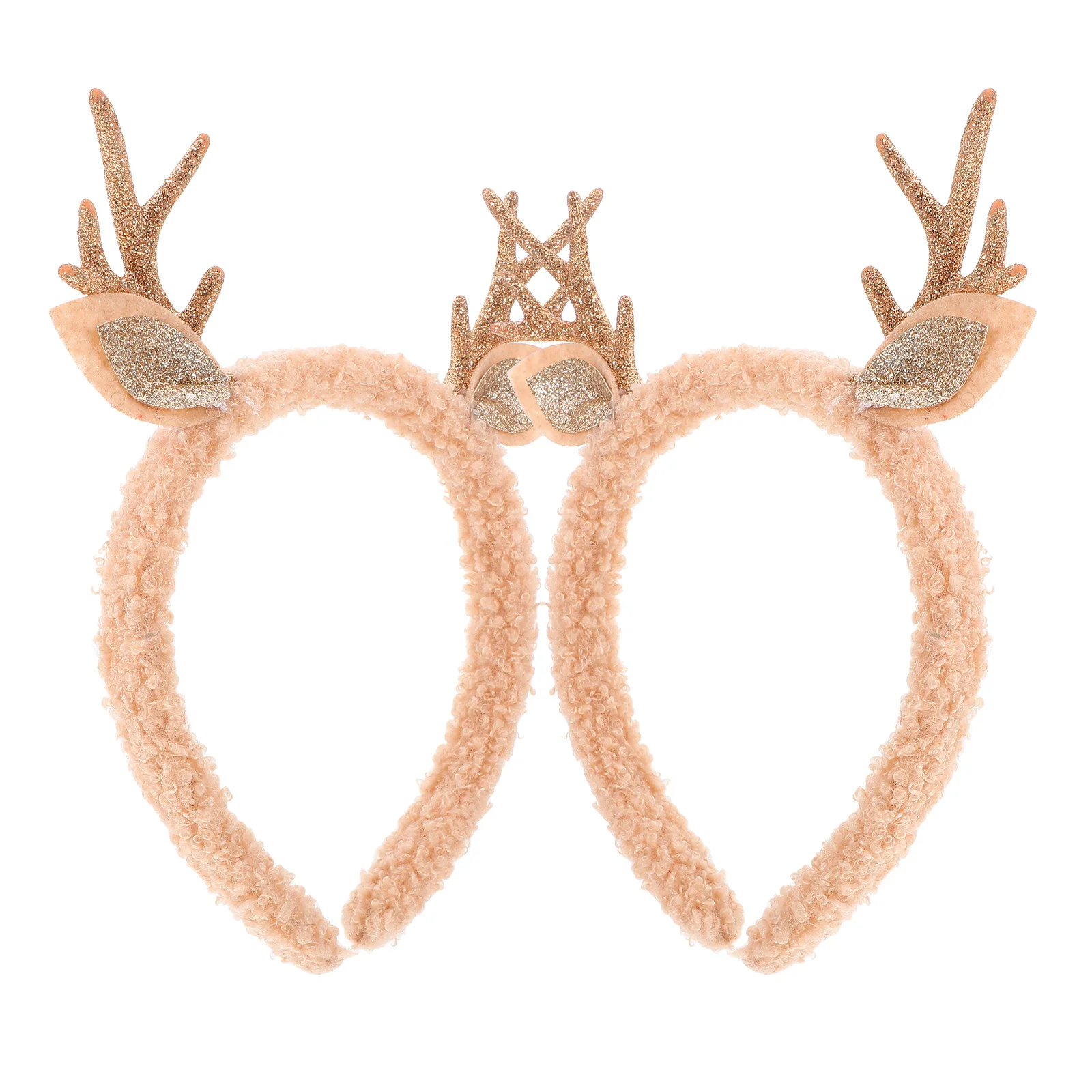 

2Pcs Christmas Headband for Women Festive Antler Hair Bands Holiday Party Accessory Reindeer Headdress Decoration