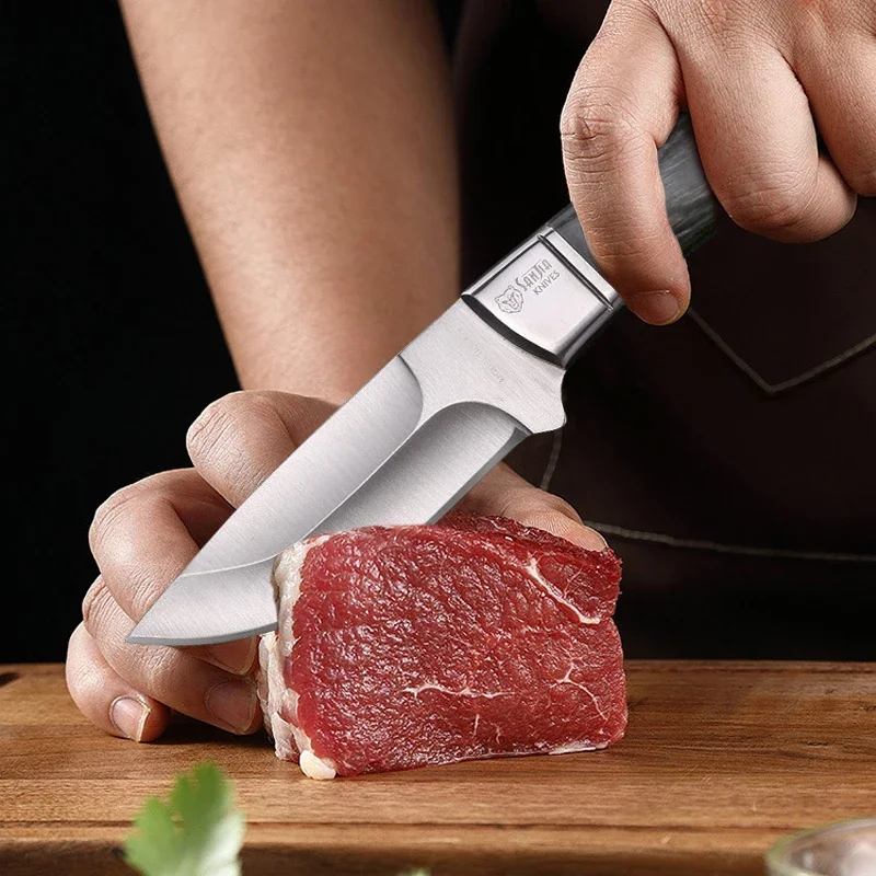 Kitchen Meat Cleaver Butcher Bone Boning Knife Utility Knives Stainless Steel Sharp Hand Meat Pocket Fruit Knife with Cover BBQ
