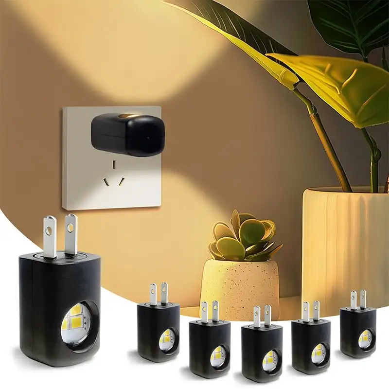 3 buah lampu malam soket dinding LED pintar dengan colokan UE peredup otomatis