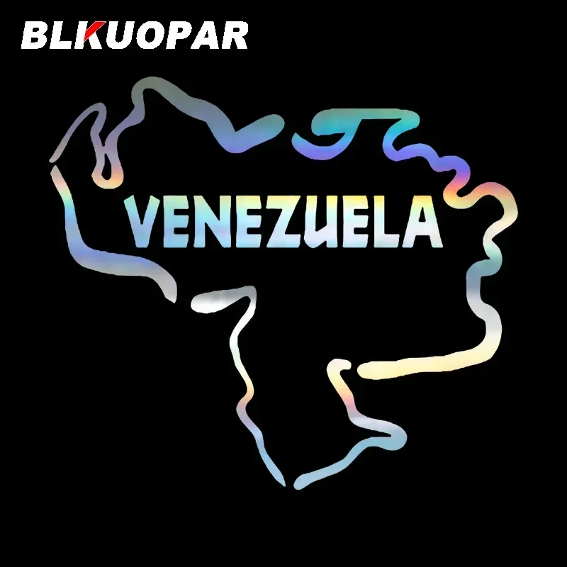 Stiker Mobil BLKUOPAR Venezuela Outline, Laser Tahan Air, Pelindung Bumper Mobil Vinyl Die Cut, Modis, Anti Panas