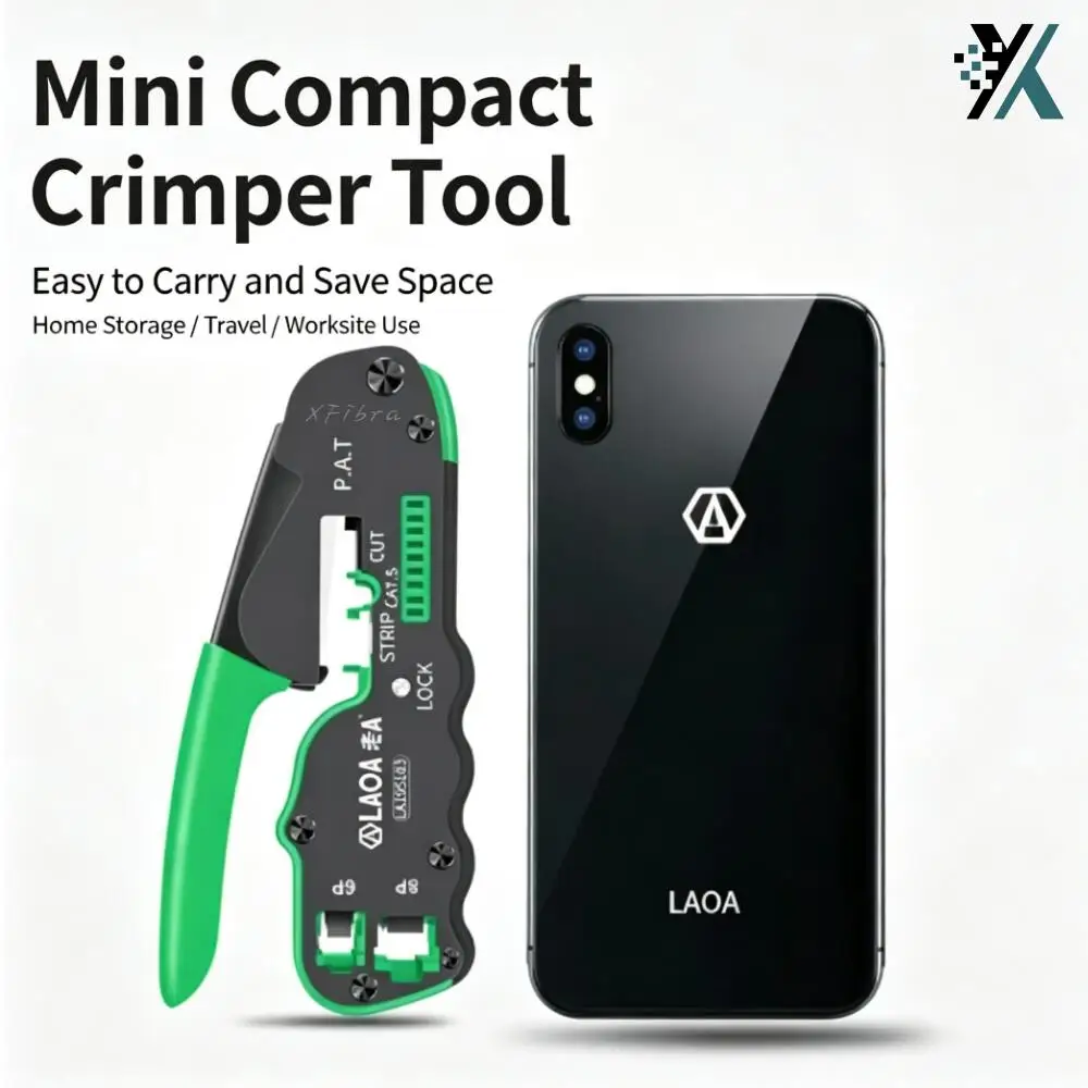 3‑in‑1 RJ45 Crimping Tool Portable Ethernet Network Crimper Wire Stripper & Cable Cutter for RJ45 RJ11 RJ12 Network Cable