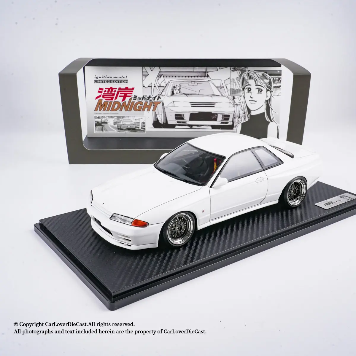 

Модель автомобиля IG 1:18 Midnight GTR R32 White JDM IG3596, лимитированная серия, имитация, из смолы и металла, статическая, подарок