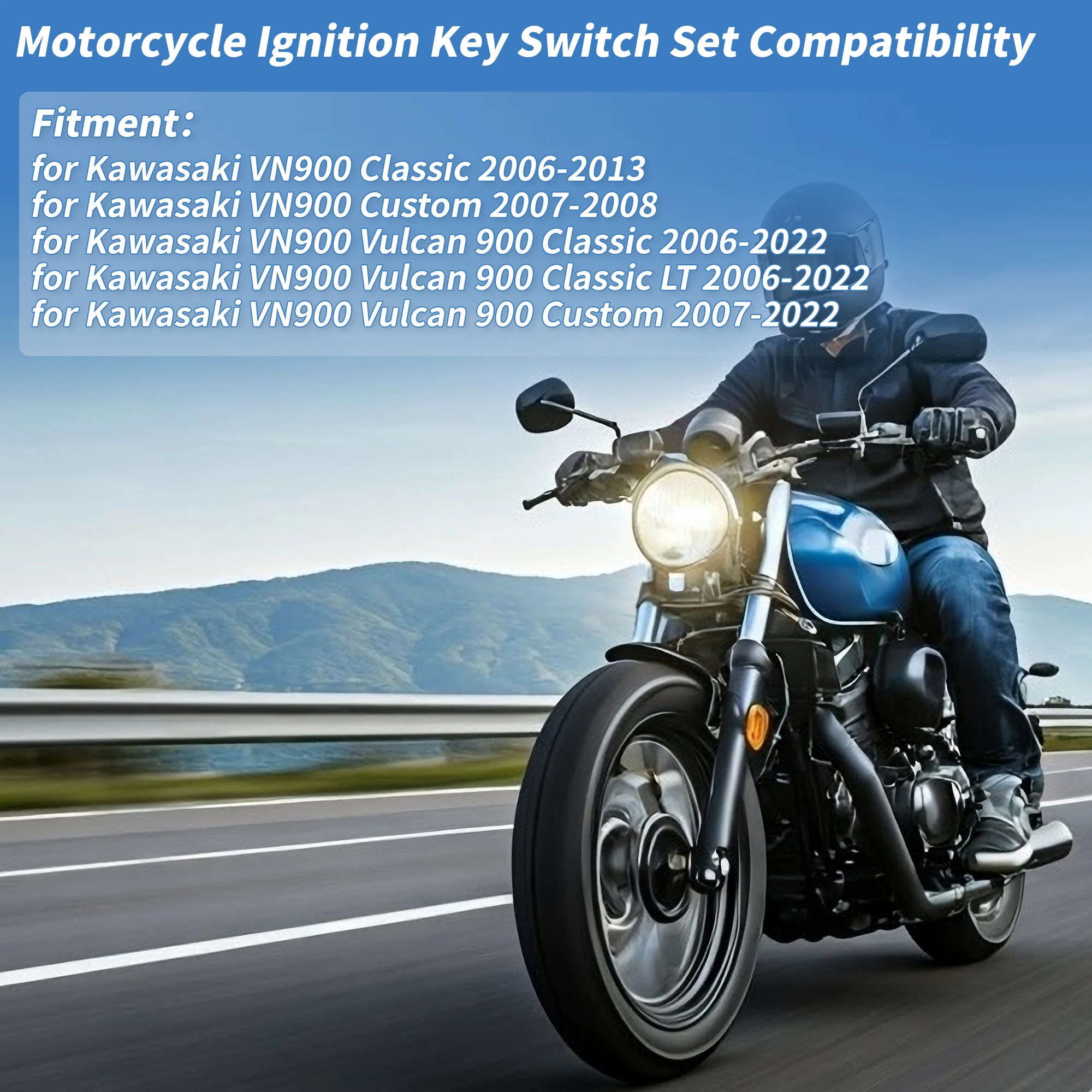 X Autohaux Ignition Key Switch No.270050032 for Kawasaki VN900 Classic 2006-2013 1 Set