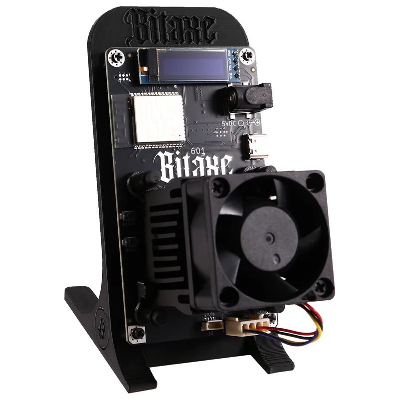 A76G-Bitaxe Gamma 601 BTC Solo Miner 1.2TH/S 18-22W BM1370 Asic Chip From Antminer S21 Pro Bitcoin Crypto Miner Black EU Plug