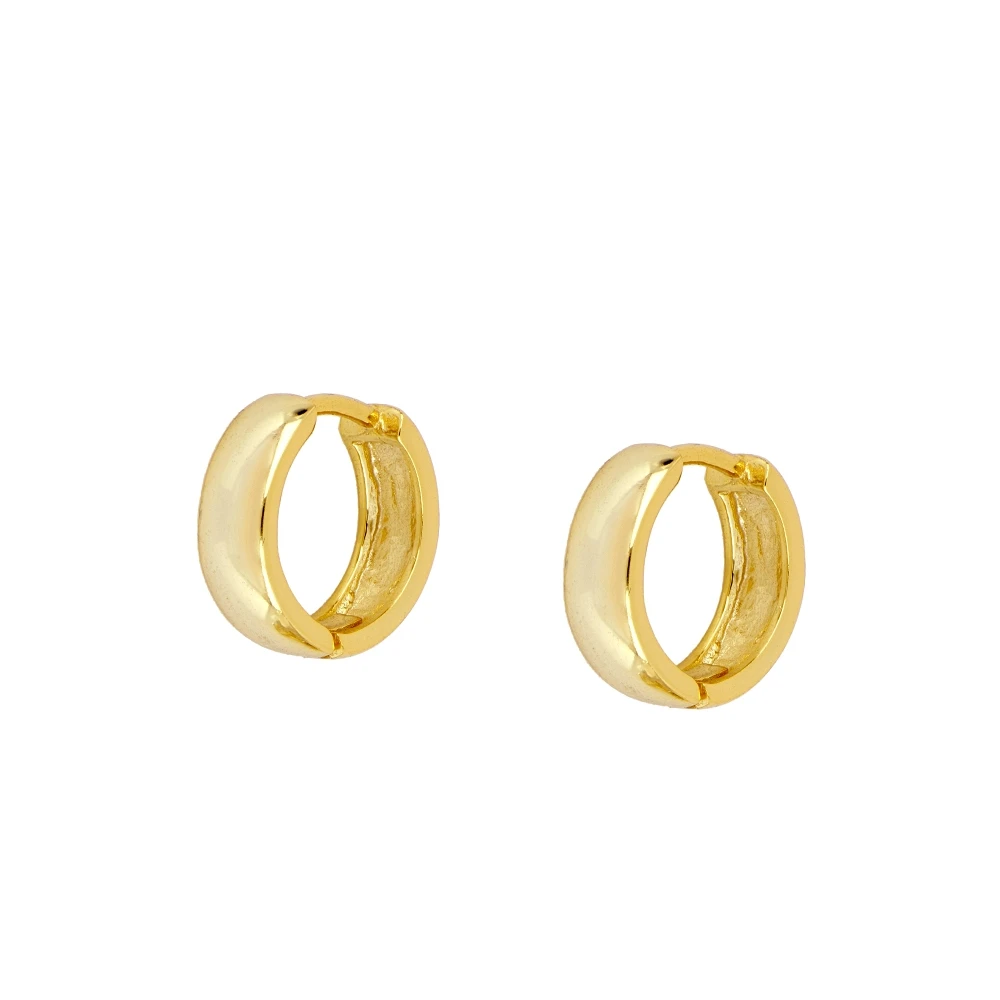 TIANDE Gold Color Minimalism Round Hoop Earrings for Women Classic Smooth Piercing Huggie Earrings Fashion Jewelry Wholesale