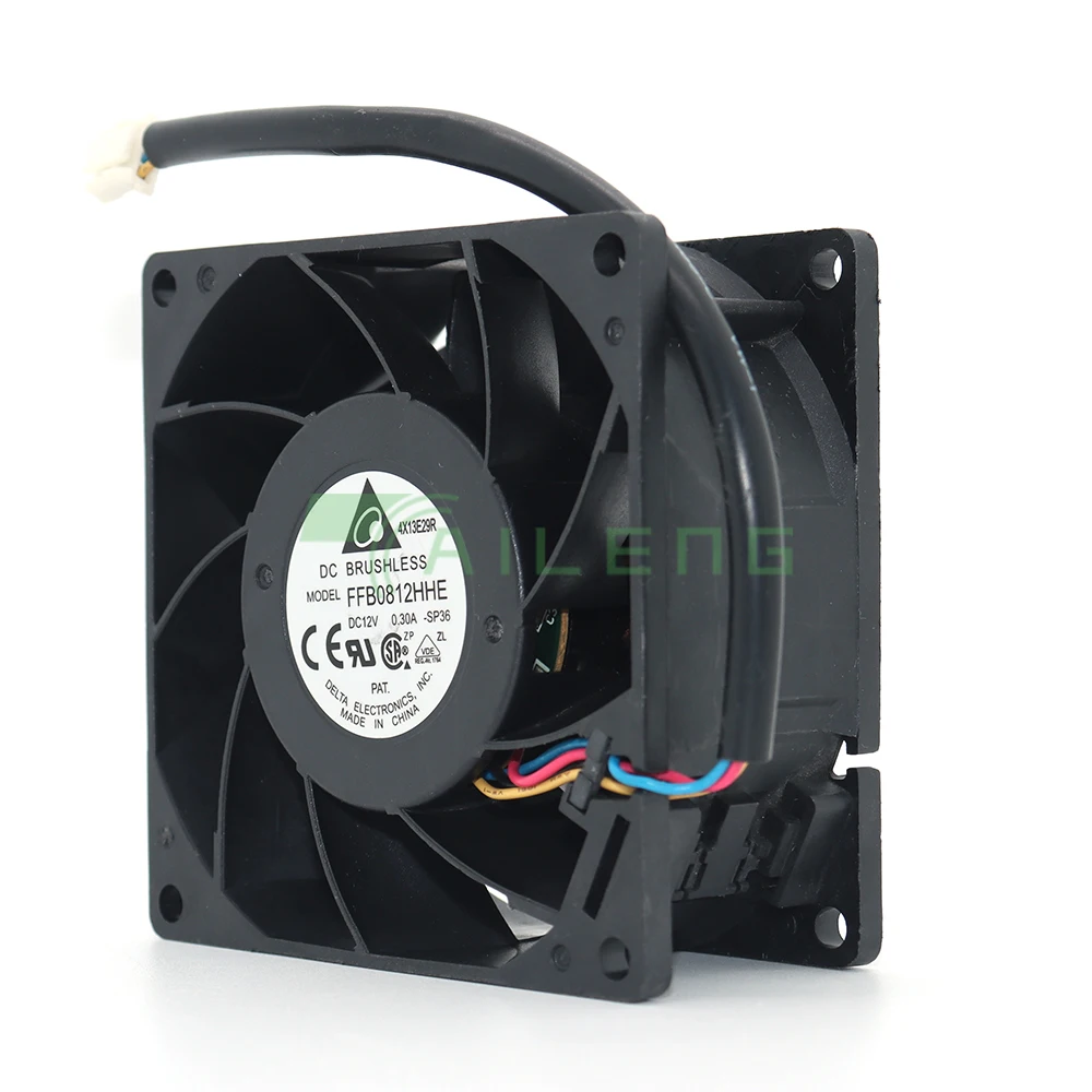 FFB0812HHE 8cm 8038 80mm 8cm Fan 80x80x38mm 8038 DC 12V 0.30A Server Low Speed Mute Case Cooling Fans