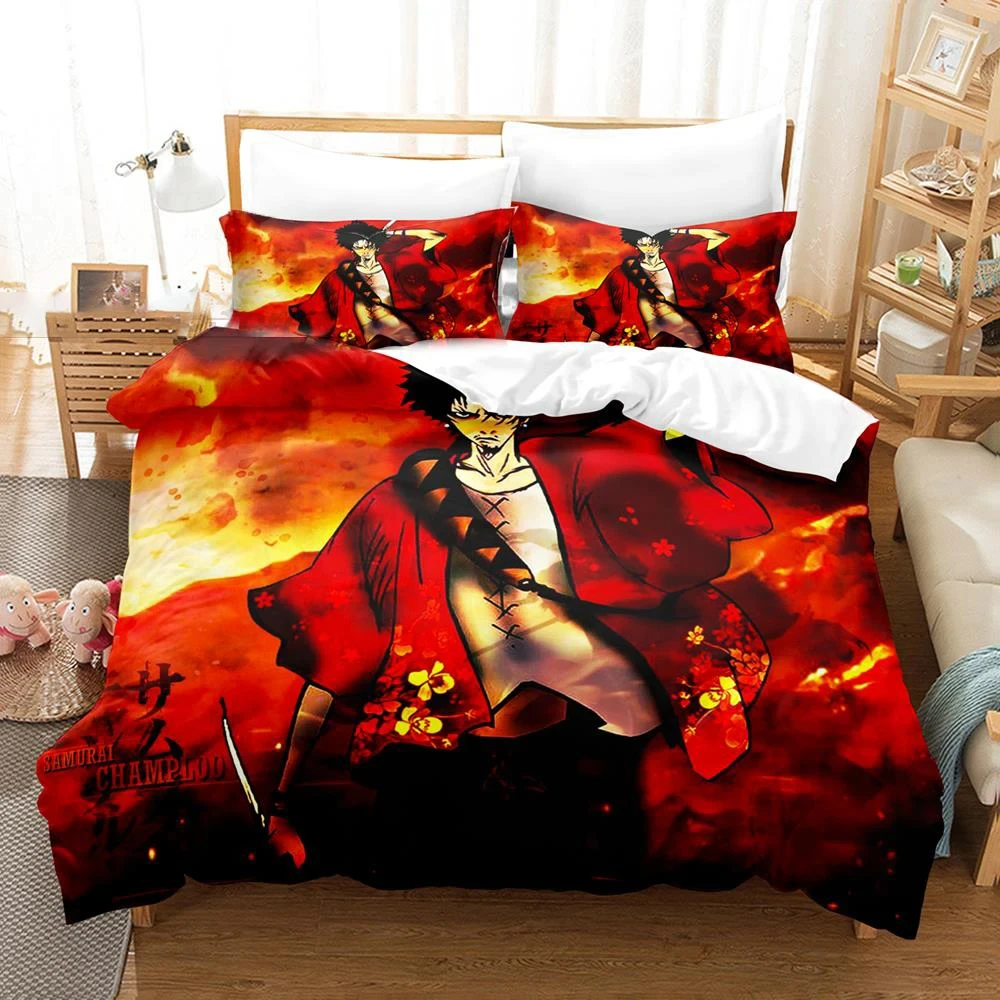 

Anime Samurai Champloo Bedding Set,Duvet Cover Comforter Bed Set Quilt Cover Pillowcase,King Queen Twin Size Boys Girls Adults