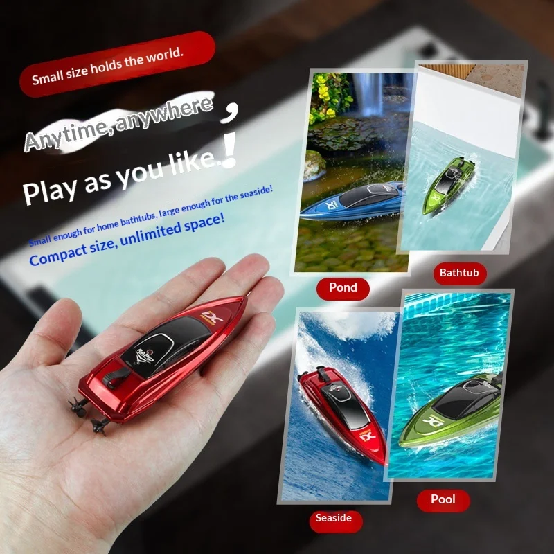 Remote Control Boat RC Electric Speedboat Children Mini Summer Water Play Toy High Speed Rowing Rc Boat Waterproof Durable Water