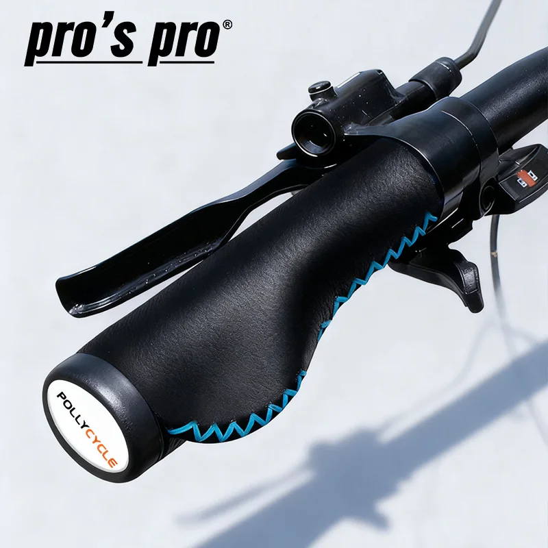 Bicycle Grips MTB Fiber Leather Handlebar Grips Aluminum Locking Ring Shock-Absorbing Soft Bike Grips Cycling Handlebar Parts