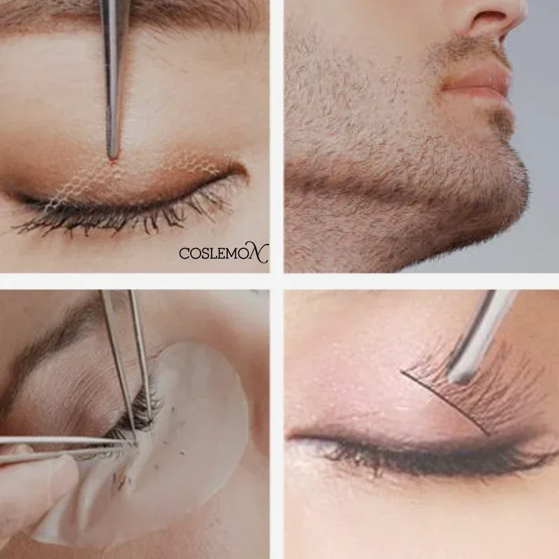 Pinzas para cejas de acero inoxidable, Clip de depilación para extensión de pestañas, herramienta de belleza de maquillaje profesional colorida, 1/4 Uds.