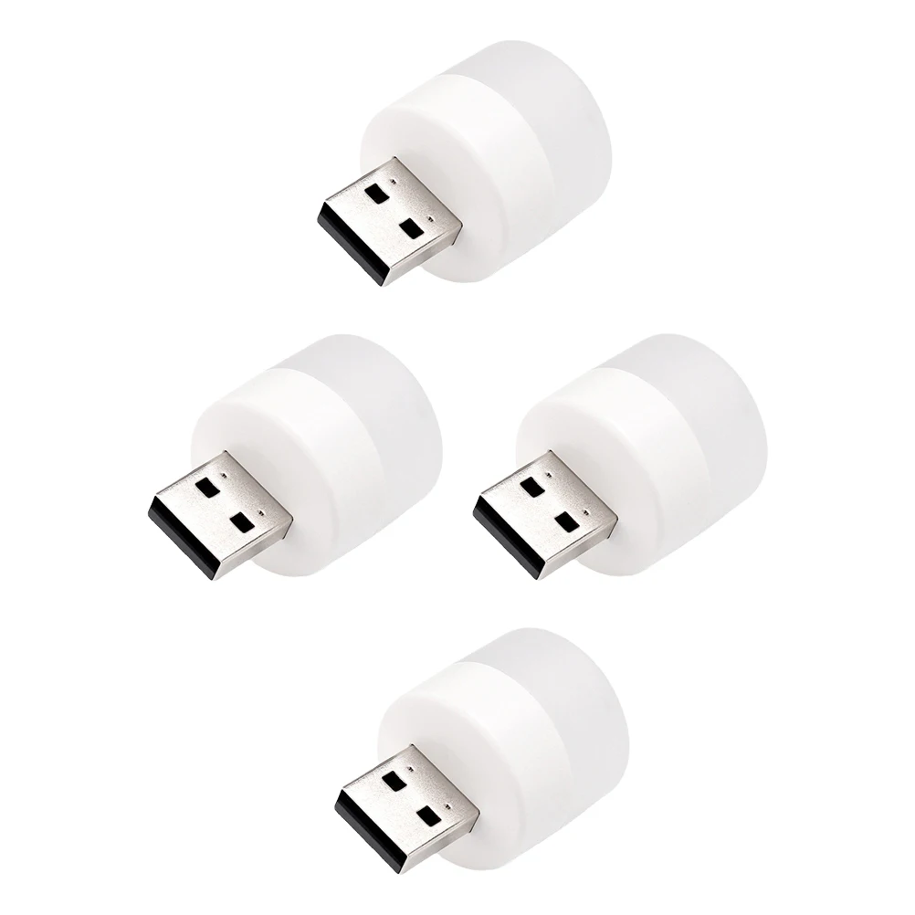 4 ชิ้นไฟกลางคืนขนาดเล็กโคมไฟข้างเตียง USB แบบพกพา LED สําหรับห้องนอนเก๋ทันสมัยตกแต่ง Plug-in เดสก์ท็อปที่เรียบง่าย