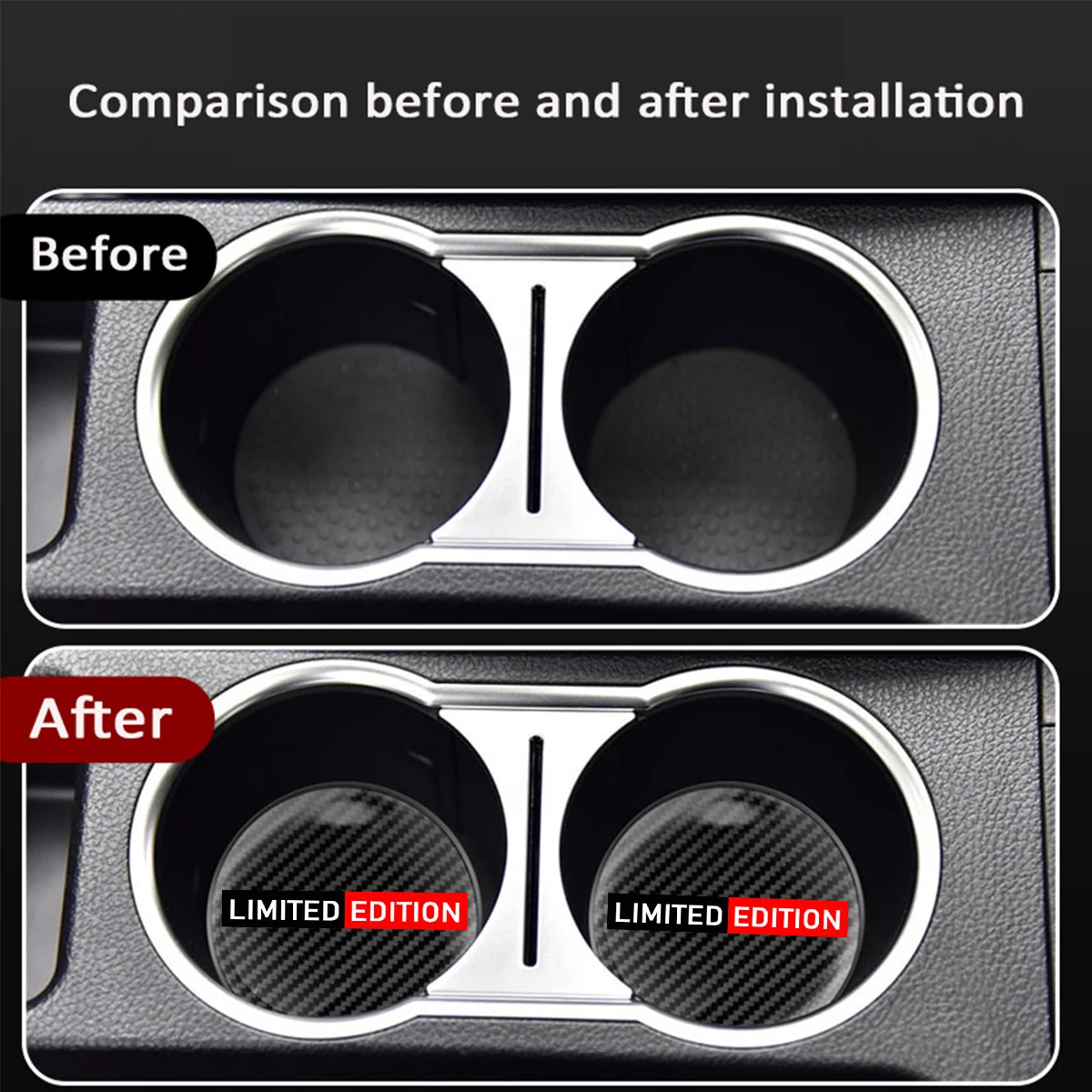 حامل سيارة من ألياف الكربون ، إدراج السفينة ، حصيرة مانعة للانزلاق ، تويوتا ، لكزس ، نيشيفروليه ، هيونداي ، كيسان ، 1 كوب #5